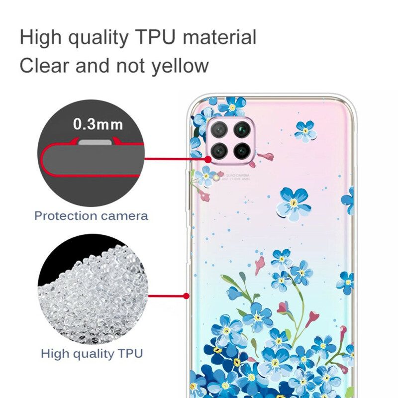 Handyhülle Für Huawei P40 Lite Strauß Blauer Blumen