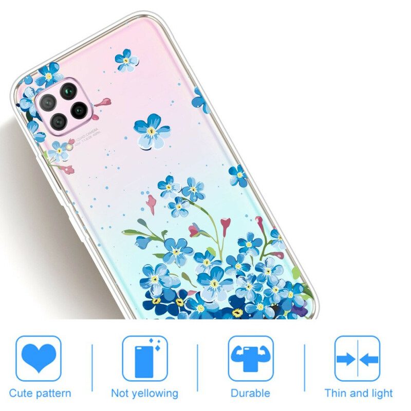 Handyhülle Für Huawei P40 Lite Strauß Blauer Blumen