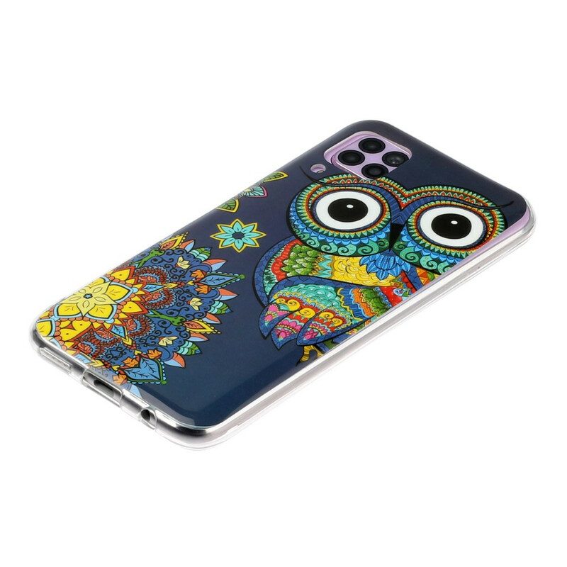 Hülle Für Huawei P40 Lite Fluoreszierendes Eulen-mandala