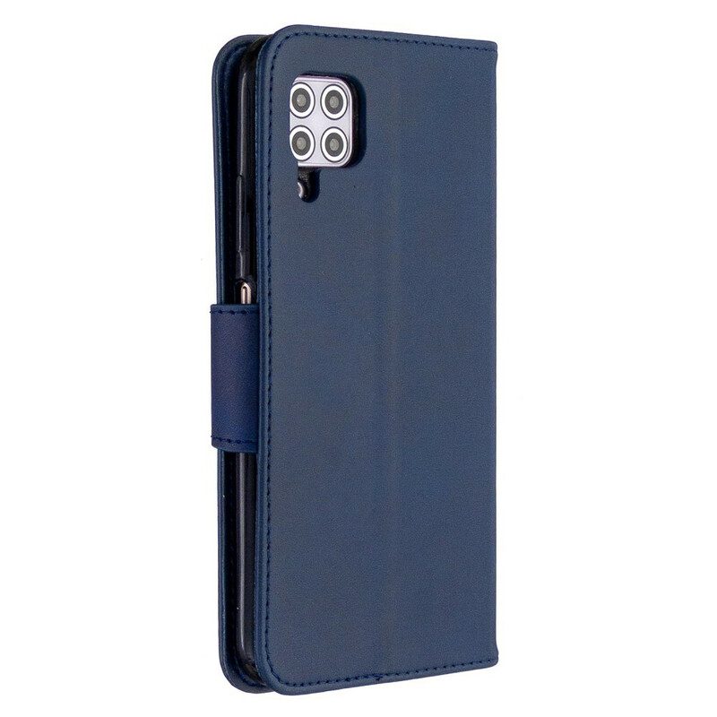 Lederhüllen Für Huawei P40 Lite Flip Case Glatte Klappe Schräg