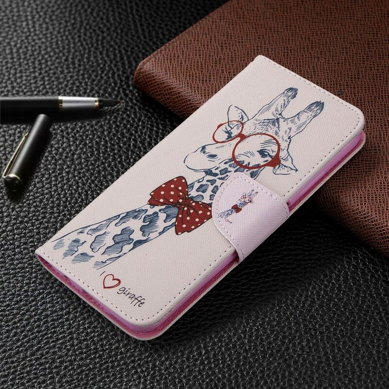 Lederhüllen Für Huawei P40 Lite Kluge Giraffe