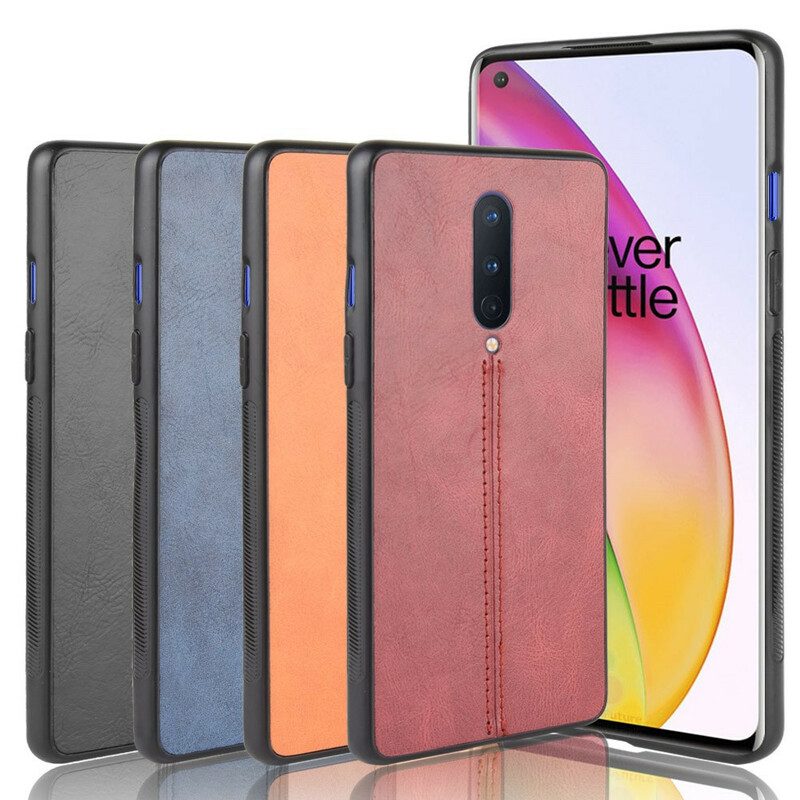 Handyhülle Für OnePlus 8 Couture-ledereffekt