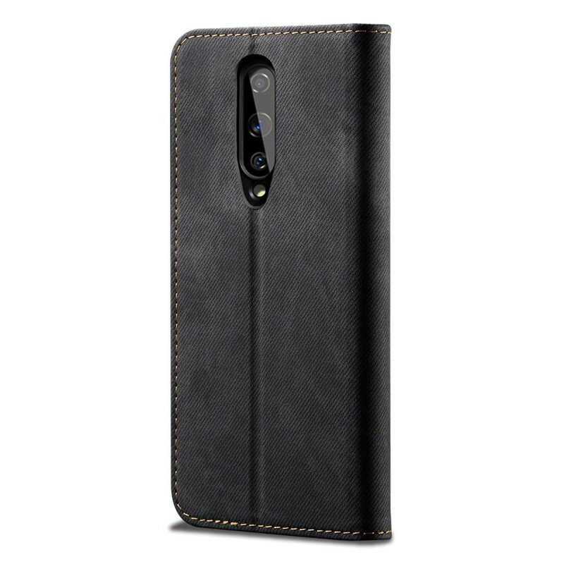 Schutzhülle Für OnePlus 8 Flip Case Kunstleder-jeans-textur