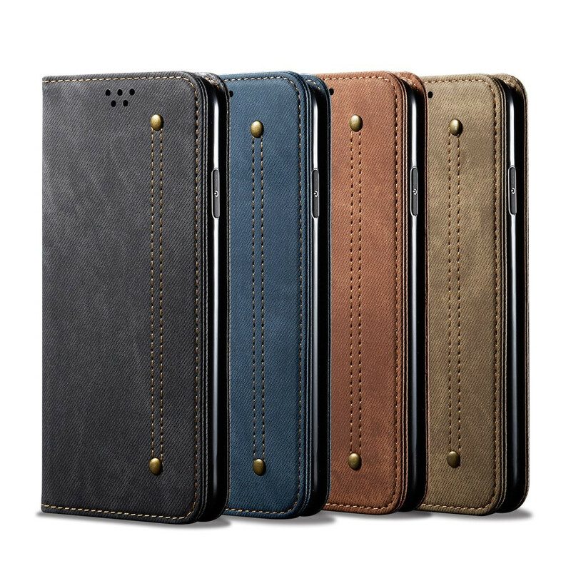 Schutzhülle Für OnePlus 8 Flip Case Kunstleder-jeans-textur