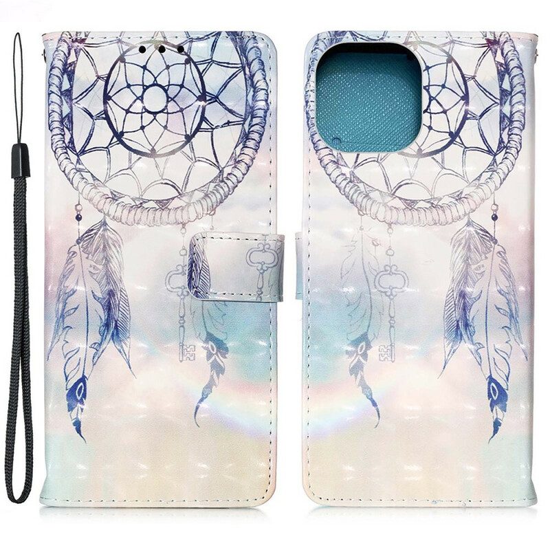 Flip Case Für iPhone 13 Pro Aquarell-traumfänger