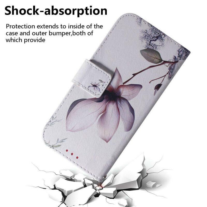 Flip Case Für iPhone 13 Pro Blume Staubiges Rosa