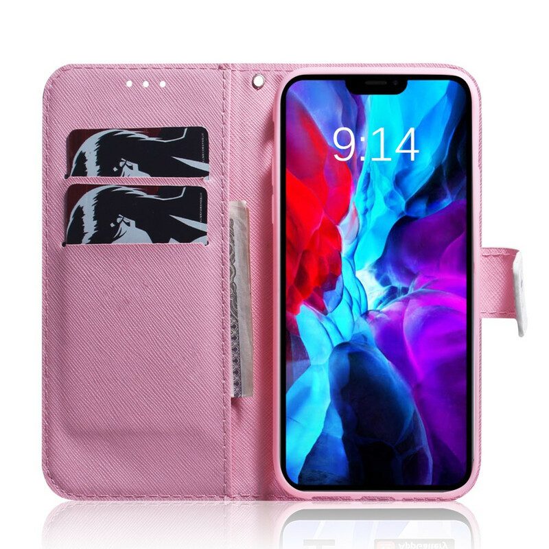 Flip Case Für iPhone 13 Pro Blume Staubiges Rosa