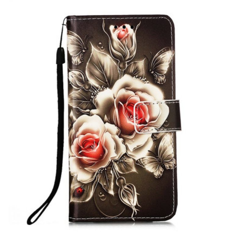 Flip Case Für iPhone 13 Pro Goldene Rosen