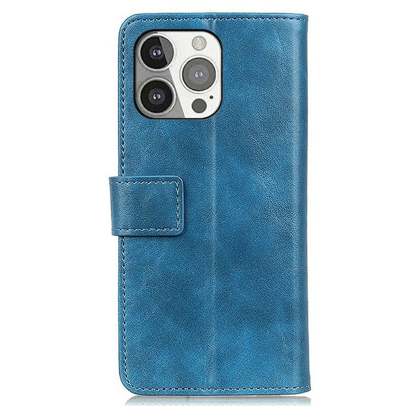 Flip Case Für iPhone 13 Pro Khazneh Elegance Lederstil