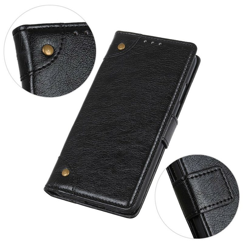 Flip Case Für iPhone 13 Pro Stil: Nappaleder Mit Vintage-nieten