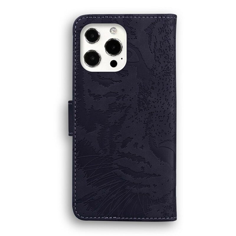 Flip Case Für iPhone 13 Pro Tiger-gesichtsdruck