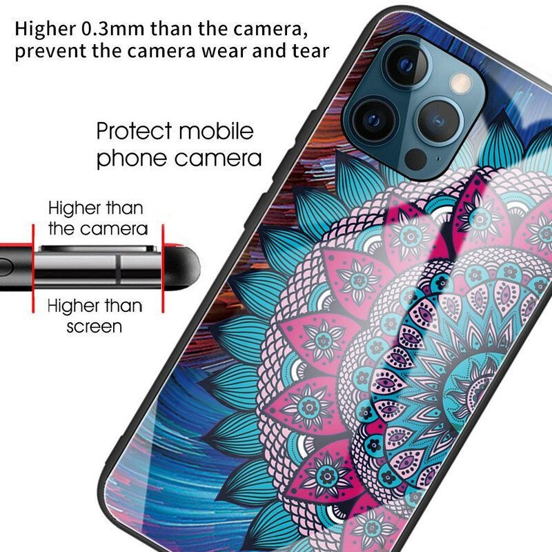 Handyhülle Für iPhone 13 Pro Mandala-gehärtetes Glas