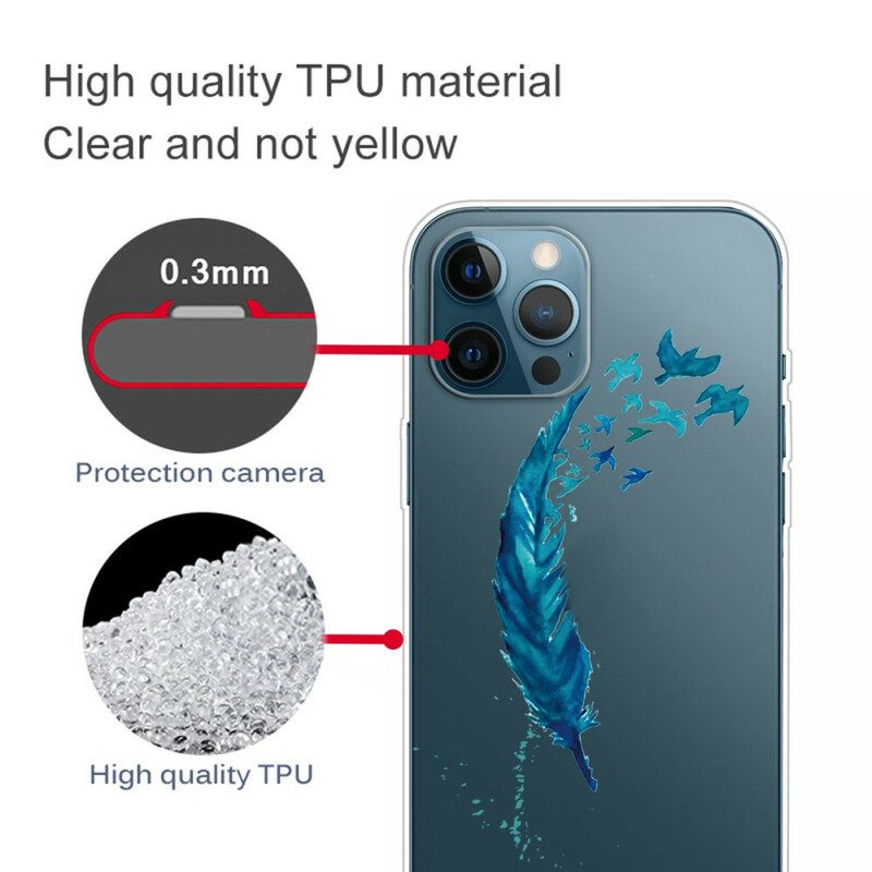 Handyhülle Für iPhone 13 Pro Wunderschöne Blaue Feder