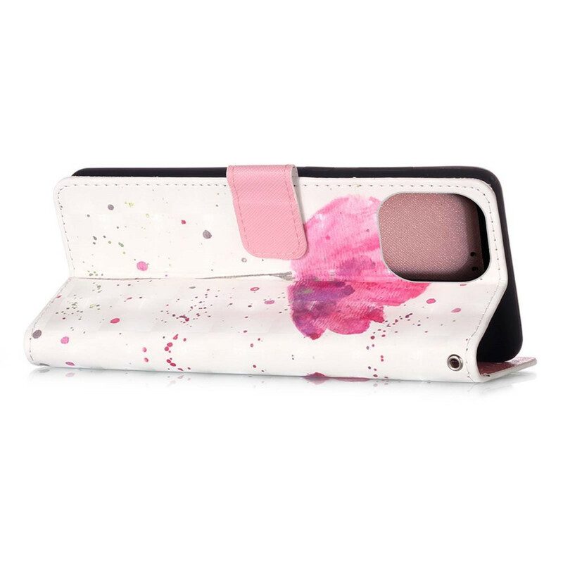 Hülle Flip Case Für iPhone 13 Pro Aquarellmohn