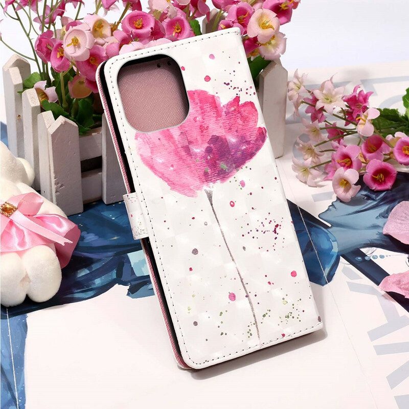 Hülle Flip Case Für iPhone 13 Pro Aquarellmohn