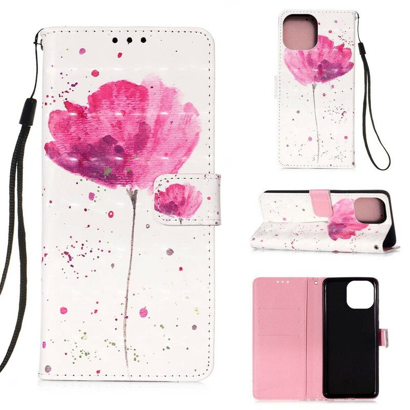 Hülle Flip Case Für iPhone 13 Pro Aquarellmohn