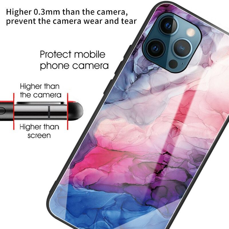 Hülle Für iPhone 13 Pro Marmor-gehärtetes Glas