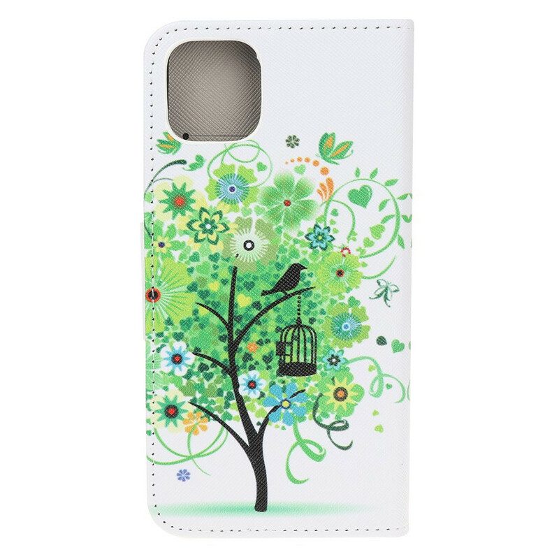 Lederhüllen Für iPhone 13 Pro Blühender Baum