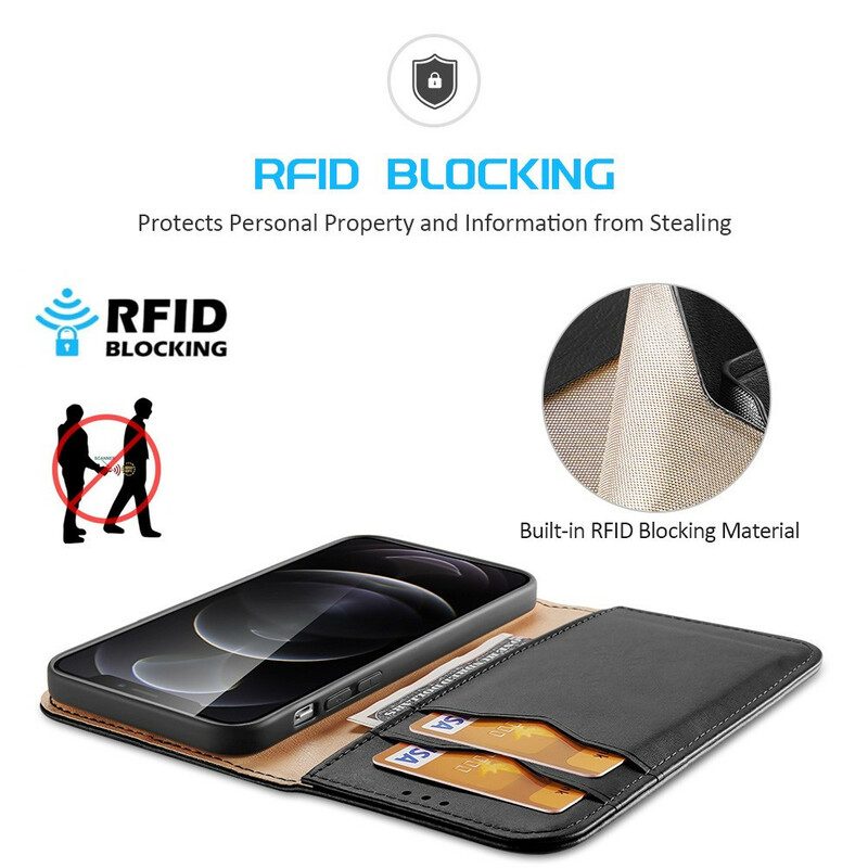 Schutzhülle Für iPhone 13 Pro Flip Case Dux Ducis Rfid Spaltleder