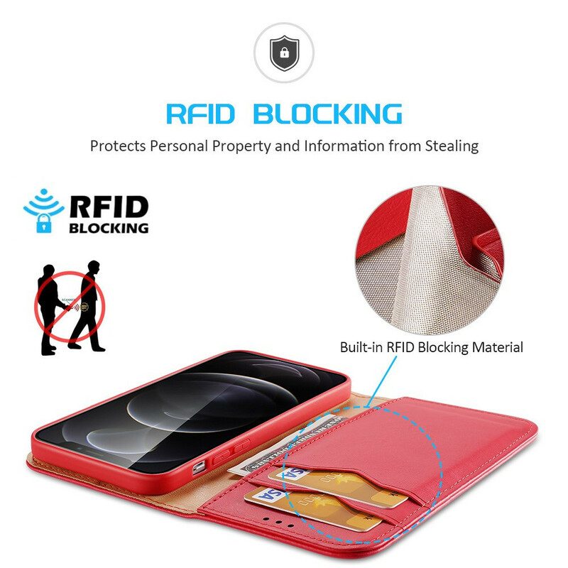 Schutzhülle Für iPhone 13 Pro Flip Case Dux Ducis Rfid Spaltleder