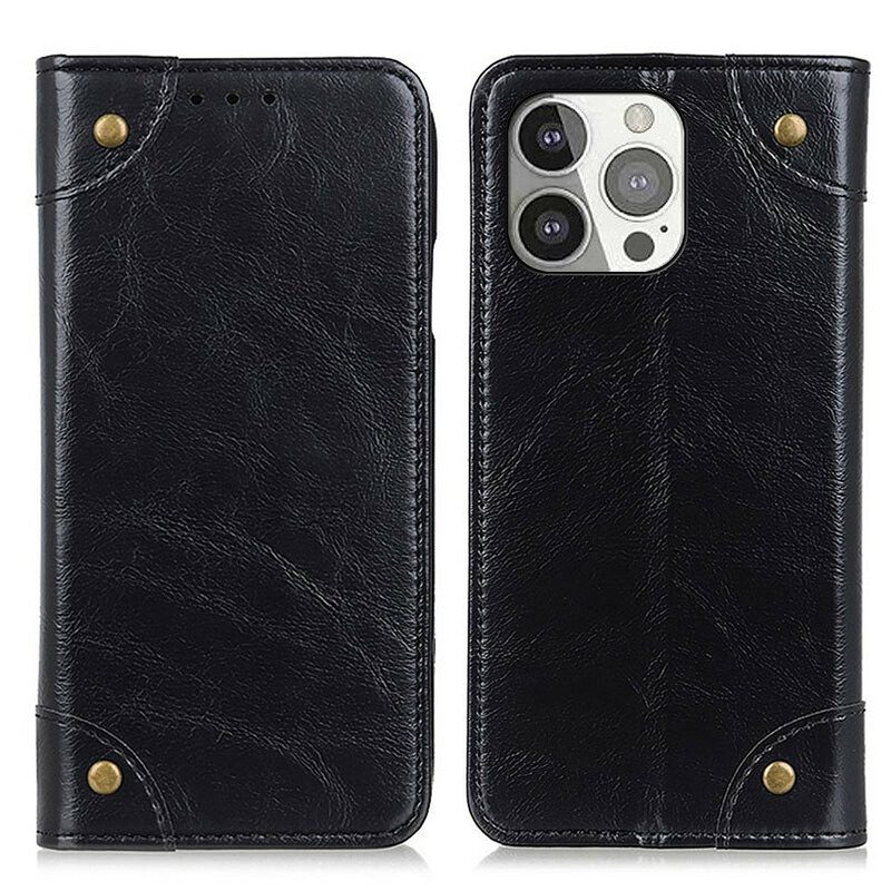 Schutzhülle Für iPhone 13 Pro Flip Case Vintage-nieten