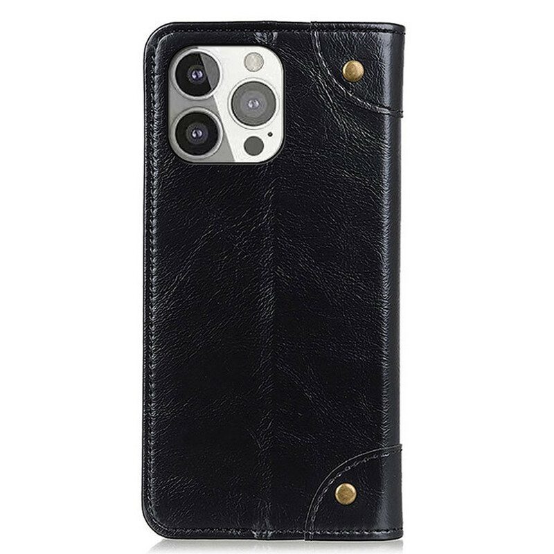 Schutzhülle Für iPhone 13 Pro Flip Case Vintage-nieten