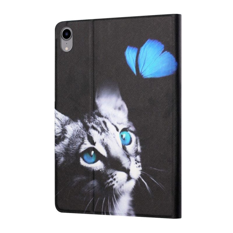 Flip Case Für iPad Mini 6 (2021) Blaue Katze Und Schmetterling