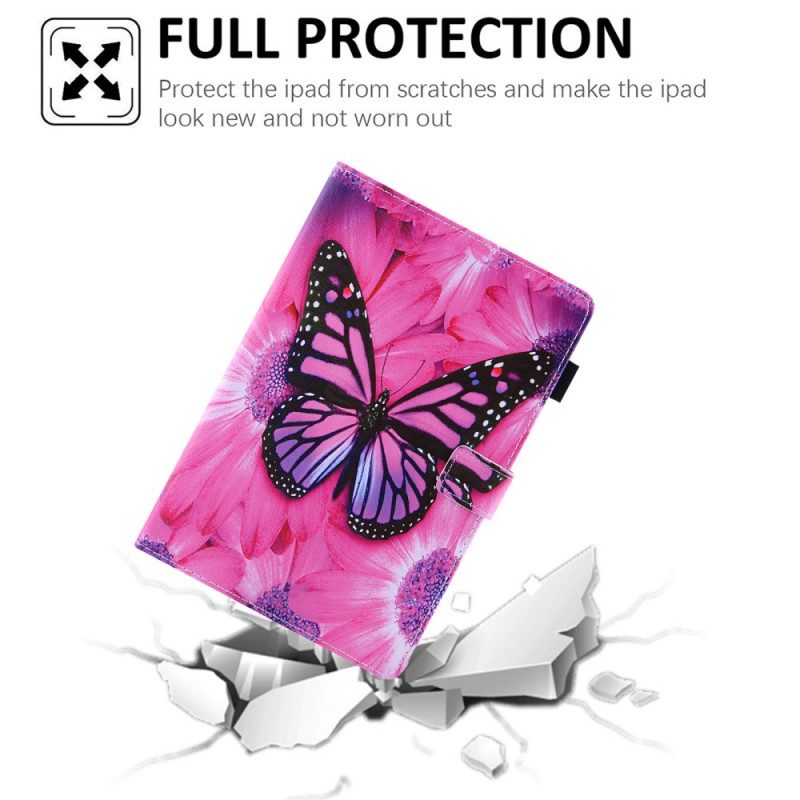 Flip Case Für iPad Mini 6 (2021) Blumenschmetterling