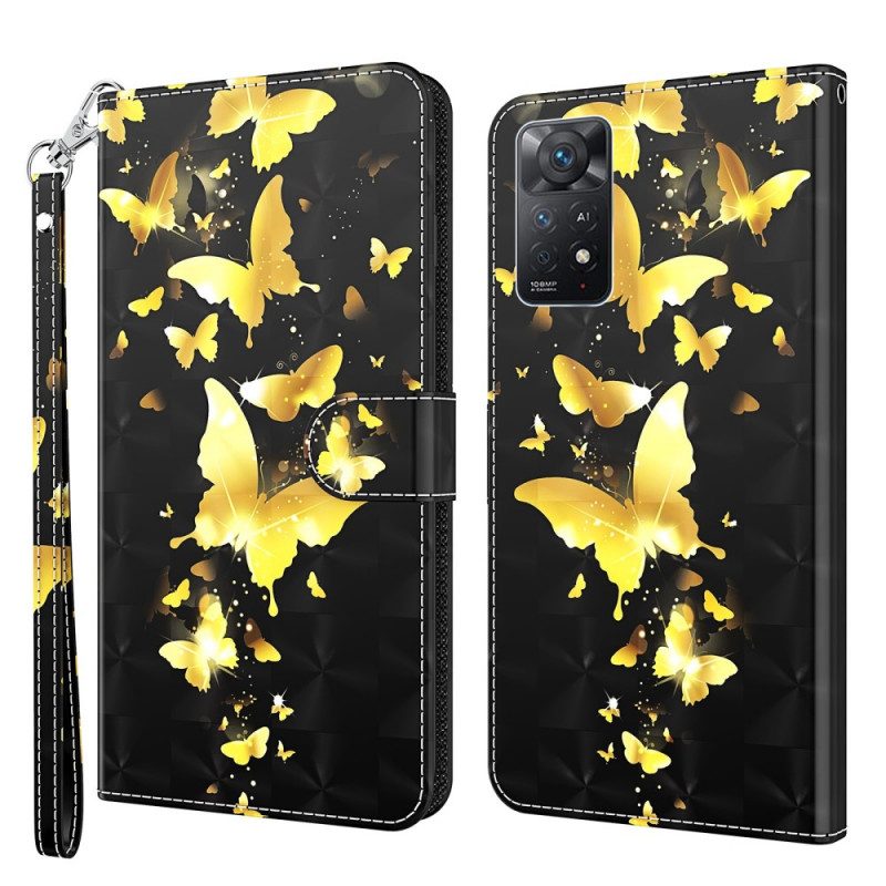 Flip Case Für Xiaomi Redmi Note 11 Pro / 11 Pro 5G Gelbe Schmetterlinge