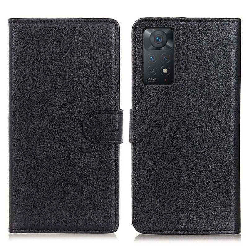 Flip Case Für Xiaomi Redmi Note 11 Pro / 11 Pro 5G Traditionelles Litschi-kunstleder