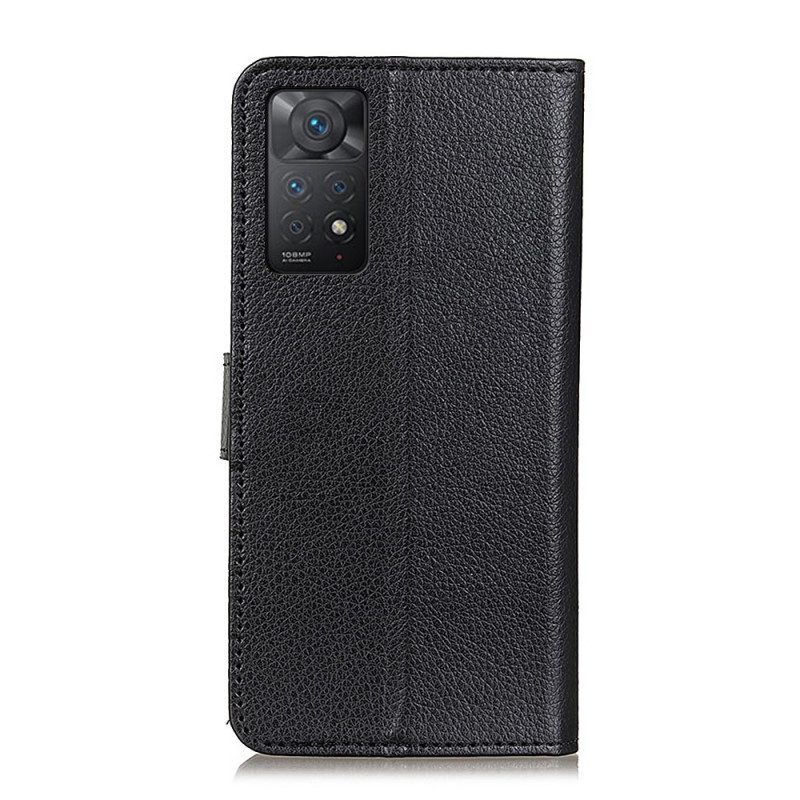 Flip Case Für Xiaomi Redmi Note 11 Pro / 11 Pro 5G Traditionelles Litschi-kunstleder