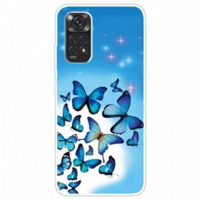 Handyhülle Für Xiaomi Redmi Note 11 Pro / 11 Pro 5G Blaue Schmetterlinge