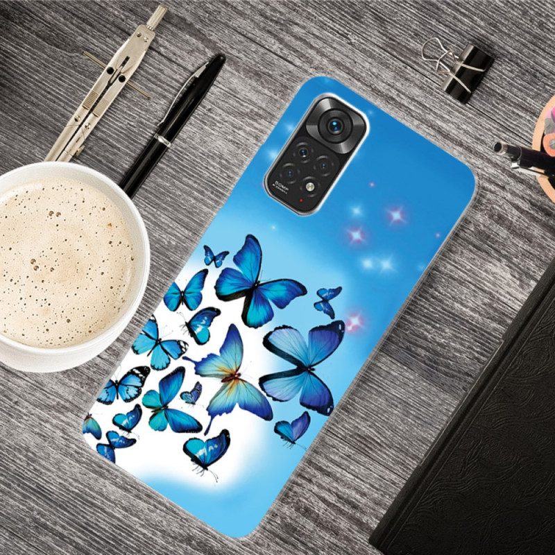 Handyhülle Für Xiaomi Redmi Note 11 Pro / 11 Pro 5G Blaue Schmetterlinge