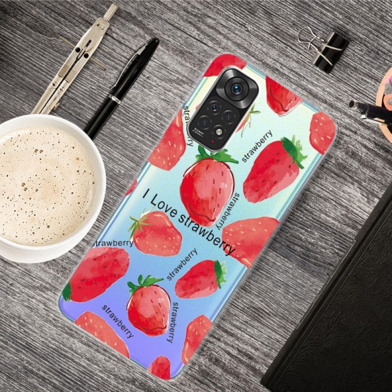 Handyhülle Für Xiaomi Redmi Note 11 Pro / 11 Pro 5G Erdbeeren / Ich Liebe Erdbeeren