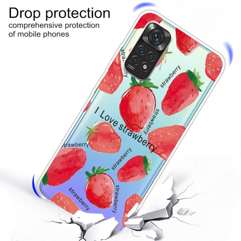 Handyhülle Für Xiaomi Redmi Note 11 Pro / 11 Pro 5G Erdbeeren / Ich Liebe Erdbeeren