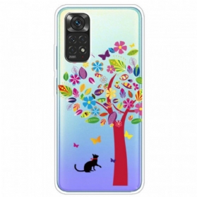 Handyhülle Für Xiaomi Redmi Note 11 Pro / 11 Pro 5G Katze Unter Dem Bunten Baum