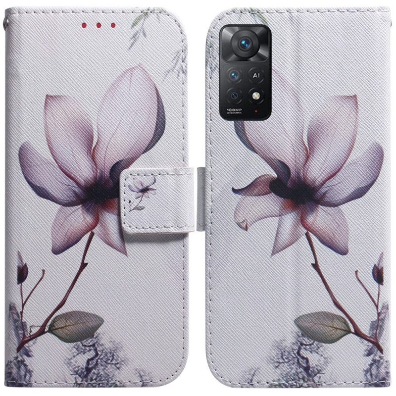 Lederhüllen Für Xiaomi Redmi Note 11 Pro / 11 Pro 5G Blume Staubiges Rosa