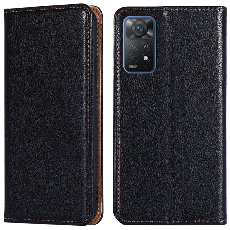 Schutzhülle Für Xiaomi Redmi Note 11 Pro / 11 Pro 5G Flip Case Nähte Aus Kunstleder