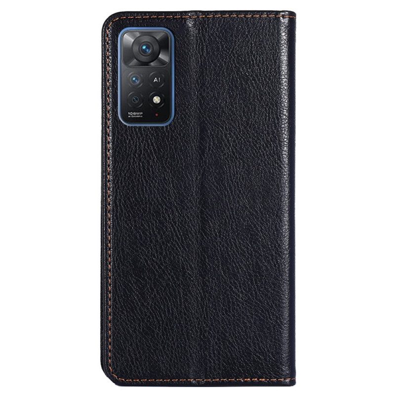 Schutzhülle Für Xiaomi Redmi Note 11 Pro / 11 Pro 5G Flip Case Nähte Aus Kunstleder