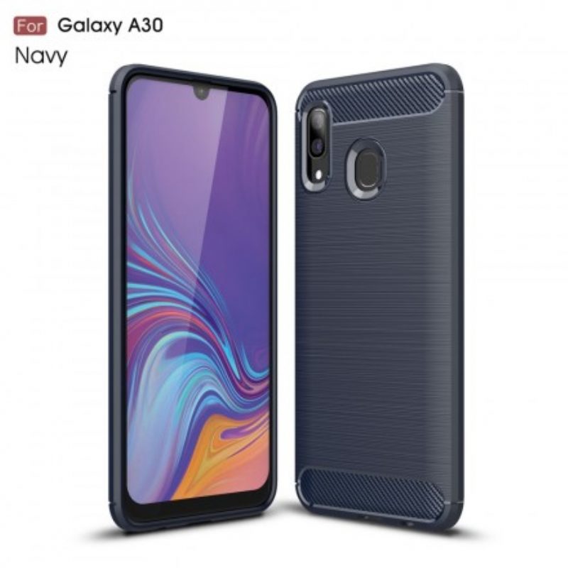 Hülle Für Samsung Galaxy A30 Gebürstete Kohlefaser