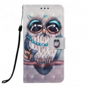 Lederhüllen Für Samsung Galaxy A30 Mit Kordel Miss Owl Mit Riemen