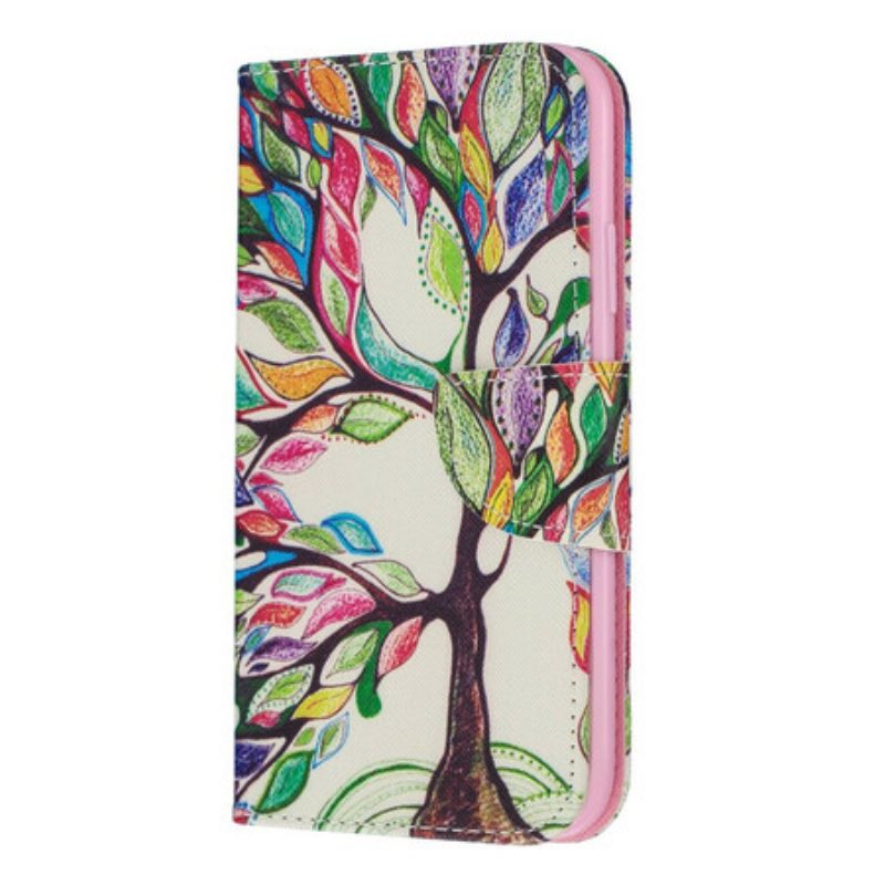 Flip Case Für iPhone 11 Bunter Baum