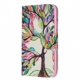 Flip Case Für iPhone 11 Bunter Baum