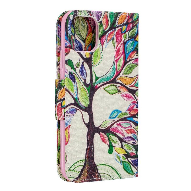 Flip Case Für iPhone 11 Bunter Baum