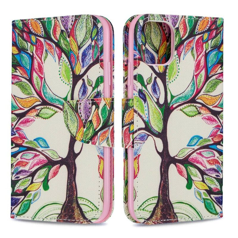 Flip Case Für iPhone 11 Bunter Baum