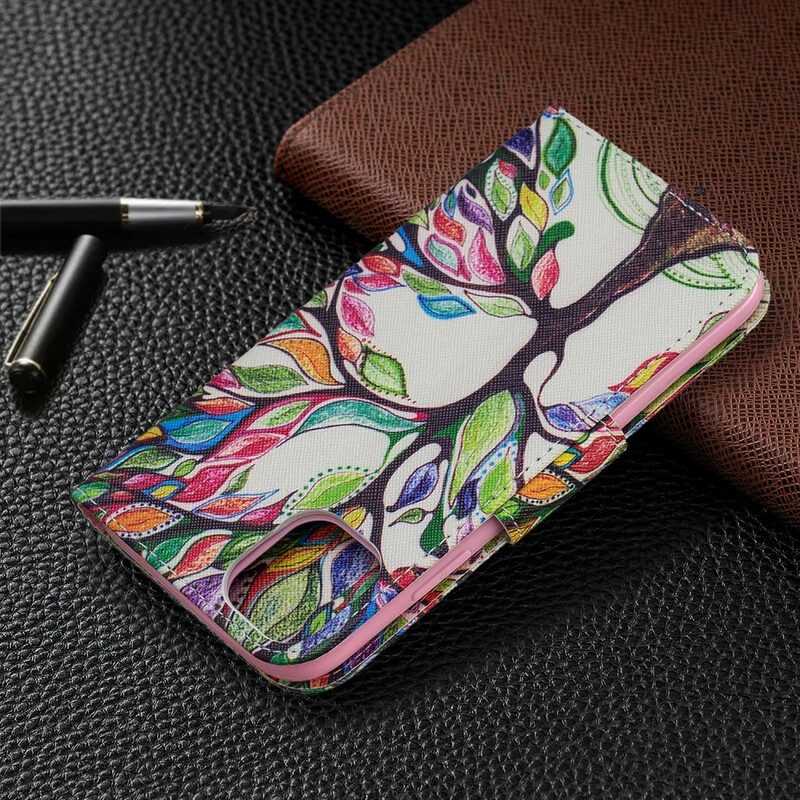 Flip Case Für iPhone 11 Bunter Baum