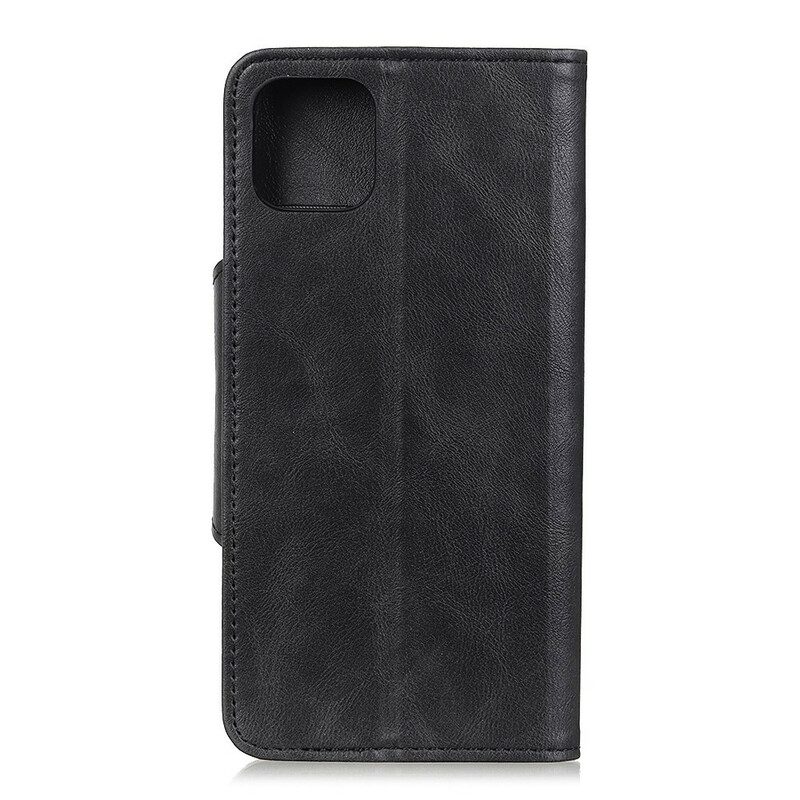 Flip Case Für iPhone 11 Knopf Aus Kunstleder