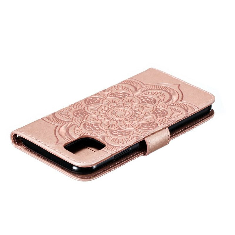 Flip Case Für iPhone 11 Mit Kordel Mandala Mit Vollem Riemen