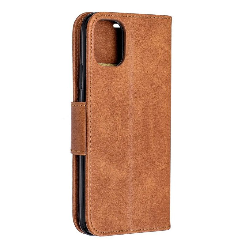 Flip Case Für iPhone 11 Mit Kordel Riemchenleder-stil