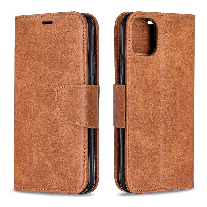 Flip Case Für iPhone 11 Mit Kordel Riemchenleder-stil